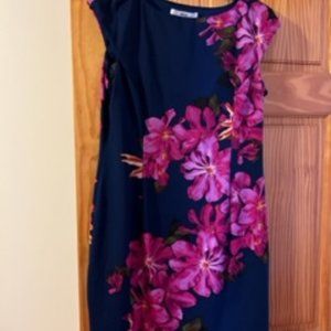 Tahari Navy and Floral Dress
